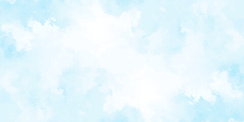 Wall Mural - blue sky with clouds. light sky blue shades watercolor background. sky nature landscape background. 