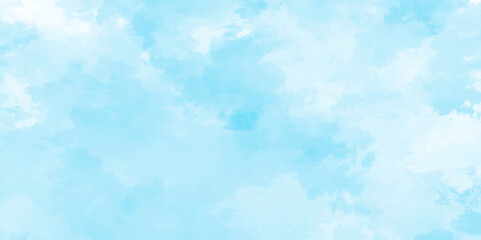 Wall Mural - blue sky with clouds. light sky blue shades watercolor background. sky nature landscape background. 