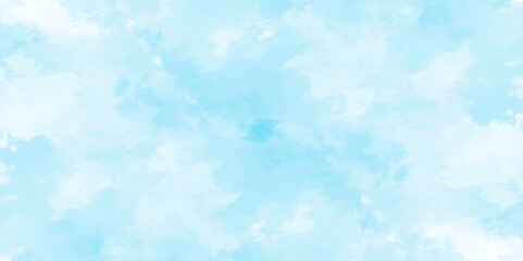 Wall Mural - blue sky with clouds. light sky blue shades watercolor background. sky nature landscape background. 
