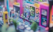 © jambulart - Miniature cityscape with colorful buildings and figures.
