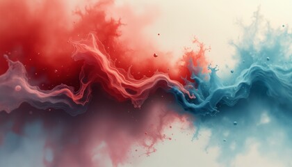 Wall Mural - an abstract background with swirling red and white smoke effects over a dark backdrop, creating a my