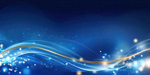 Wall Mural - dark blue background with twinkling lights and soft bursts of fireworks, evoking a peaceful new year