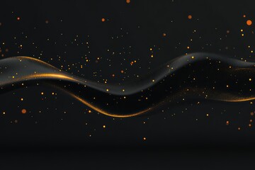 Wall Mural - Dynamic Orange and Black Grains: Abstract Glowing Color Wave for Banner, Poster, Header, or Wallpaper Cover Design