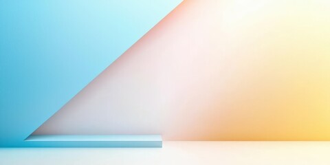 Wall Mural - minimalistic blue line border surrounding a soft gradient background, emphasizing clean design and m