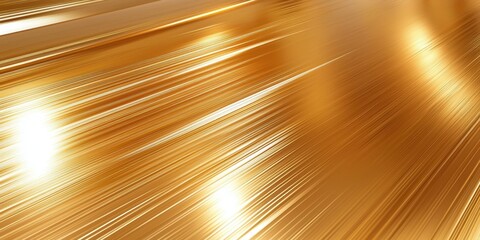 Wall Mural - ultra-reflective shiny gold surface with a smooth, flawless finish and sharp light streaks.