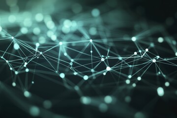Wall Mural - abstract network connection: digital lines and nodes