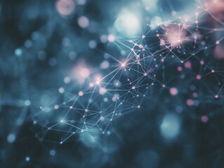 Wall Mural - abstract network connection - digital technology background
