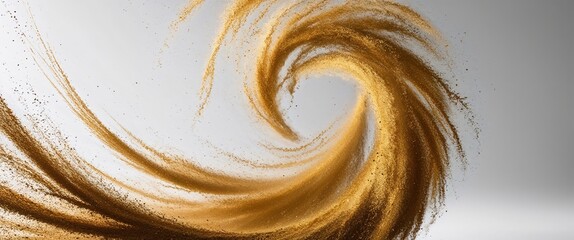 Golden sand swirling in stunning dynamic artistic abstract pattern