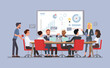 © yindee - Marketing team in a meeting room concept. Business people character vector illustration design.