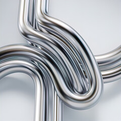 Abstract metal lines, abstract metallic background, geometric metal pipes