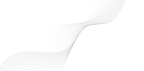 Gray wave curve lines abstract background with flowing particles. Digital energy waves technology concept. Modern backdrop design for business, presentation, banner.