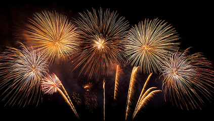 Banner with fireworks background black