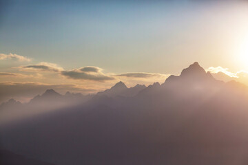 Wall Mural - Mountains on sunrise