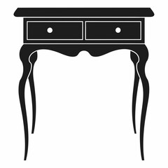 console table silhouette vector on white background