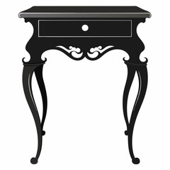 console table silhouette vector on white background