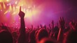 © Ayan - Dynamic concert crowd enjoying vibrant stage lights at a live music event