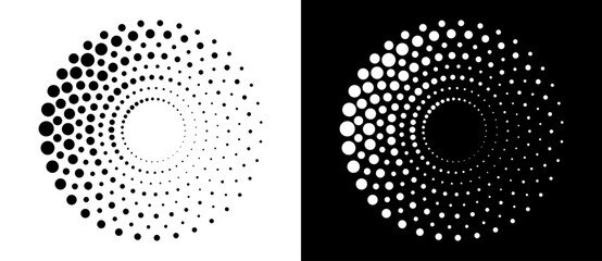 Poster - modern abstract background. halftone dots in circle form. round logo. vector dotted frame. design el