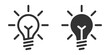 © Burbuzin - Vector icon of a lightbulb in two variations, representing ideas, creativity, or innovation. Perfect for business and inspiration themes.
