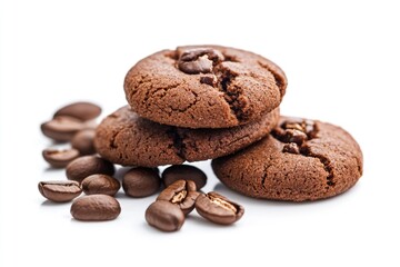 Sticker - A photo of a pile of chocolate cookies and coffee beans