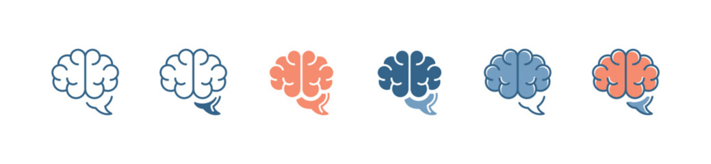 Poster - simple brain icon set human mind memory brain organ vector business thinking idea symbol illustration for web and app