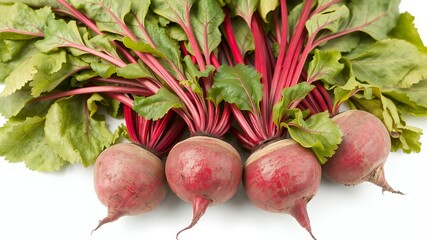 Sticker - Fresh red beets with green leaves.