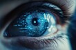 © Vii - Close-up of a person's eye with a futuristic design, suitable for sci-fi or tech-related concepts