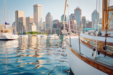 Wall Mural - Baltimore skyline, air and buildings