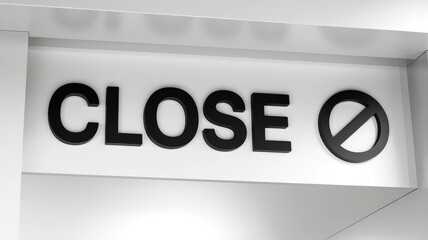 Close sign, white isolate background