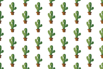 Cactus seamless pattern background template