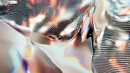 Wall Mural - abstract iridescent digital wave pattern with vibrant colors and light effects