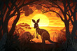© ssshohan - Kangaroos in a Papercut Forest