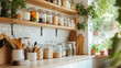 © sheralabel - Minimalist Kitchen Design with Open Shelving and Glass Jars