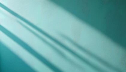 Poster - Soft Teal Wall Background with Sunlight Shadows. Minimalist Textured Surface Ideal for Design, Branding, and Artistic Backdrops