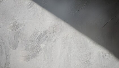 Poster - Textured Plaster Wall with Soft Diagonal Light Shadow. Minimalist Stucco Surface Background for Interior Design, Architectural Visualization, and Abstract Aesthetic Projects