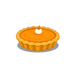 © Tark - Clipart illustration of pumpkin pie on a white background. Generative AI