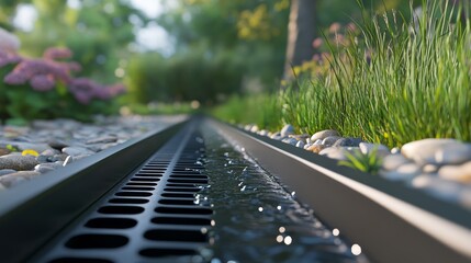 Storm drainage system composition background