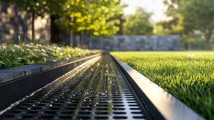 Storm drainage system composition background