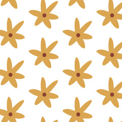 Wall Mural - colorful seamless wildflower pattern, vector illustration botany style, floral doodle background,min