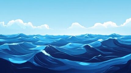 Deep blue sea with a calm ocean breeze adobe illustrator