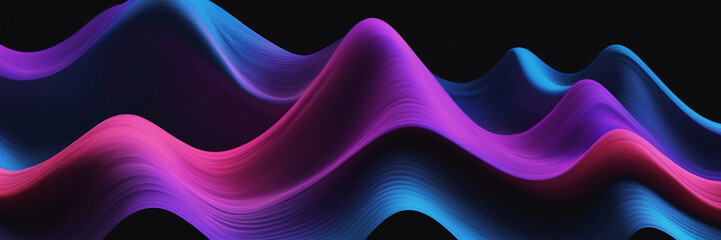 Canvas Print - Abstract Wavy Neon Background