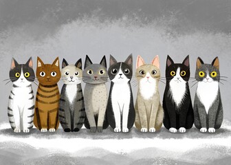 Sticker - cats in the snow