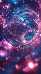Wall Mural - Cosmic Swirl of Colorful and Radiant Light and Energy Blending Together in an Enticing Display of Colorfulness