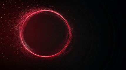 red abstract ring particle effect, swirling particles visual effect layer overlay isolated on transparent and black background