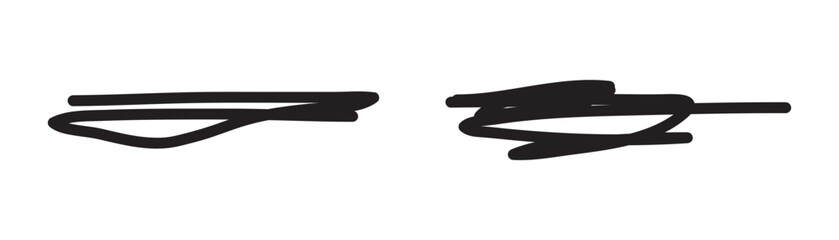 Hand drawn paint, pen, line brush sketch marker underline shape vector icon.