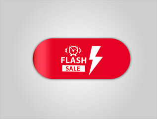 Red flat sale banner for flash sale banner and poster