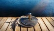 © FREDCassandra - boat rope secured to cleat on wooden dock with dark water below