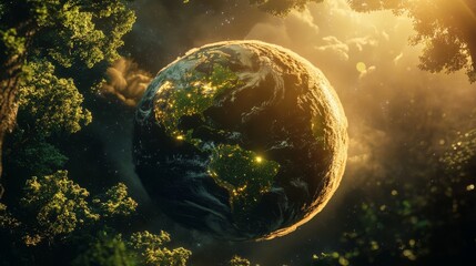 Green planet. Nature concept background