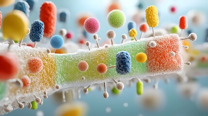 Aufkleber - Mesmerizing microscopic view revealing the intricate cellular membranes vibrant colors and captivating complexity of biological life forms at the smallest scale