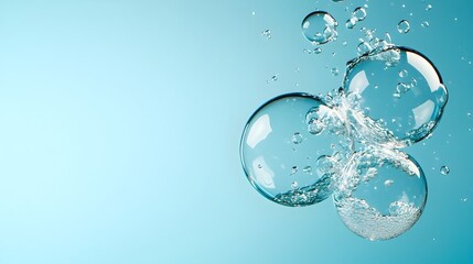 Fototapete - Serene and Immersive Underwater Bubble Wallpaper with Soft Gradient Blue Background Creates a Calming and Meditative Digital Art Backdrop