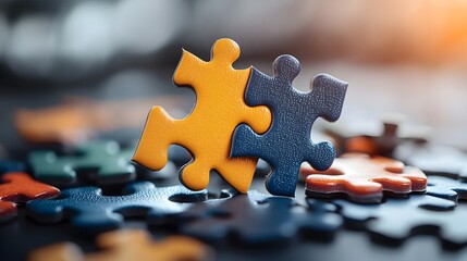 Leinwandbilder - Seamlessly Interlocking Vibrant Abstract Puzzle Pieces Forming Detailed Textured Composition  Captivating Digital Artwork with Geometric Shapes Patterns and Vibrant Colors